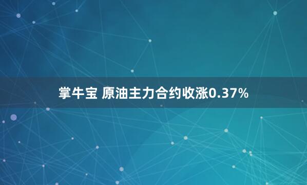 掌牛宝 原油主力合约收涨0.37%